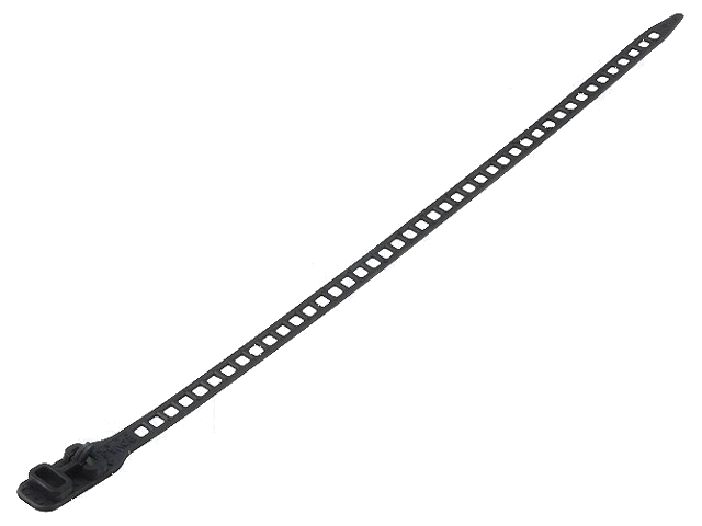Kabelbinder; losmaakbaar; L: 260mm; W: 7mm; polyurethaan; 57N; zwart Kabelbinder; losmaakbaar; L: 260mm; W: 7mm; polyurethaan; 57N; zwart